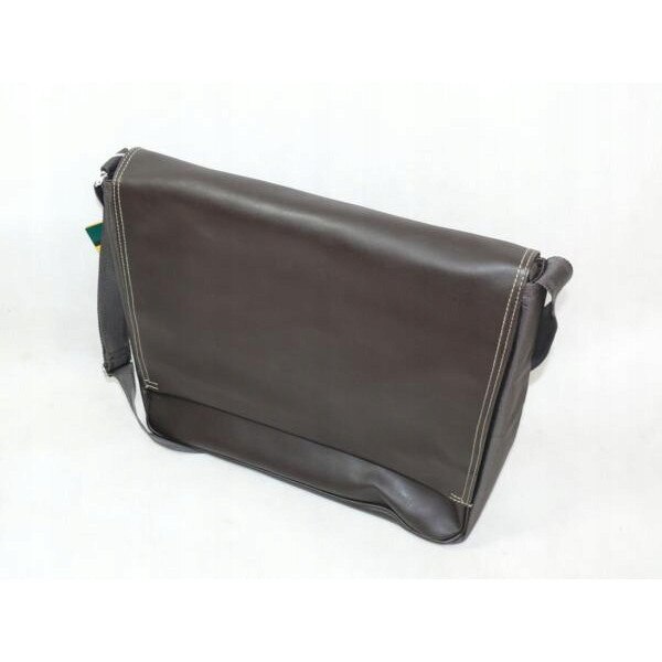 Geantă postas, Masters London, piele ecologică, compartiment laptop 18", maro închis, 42x34x10cm