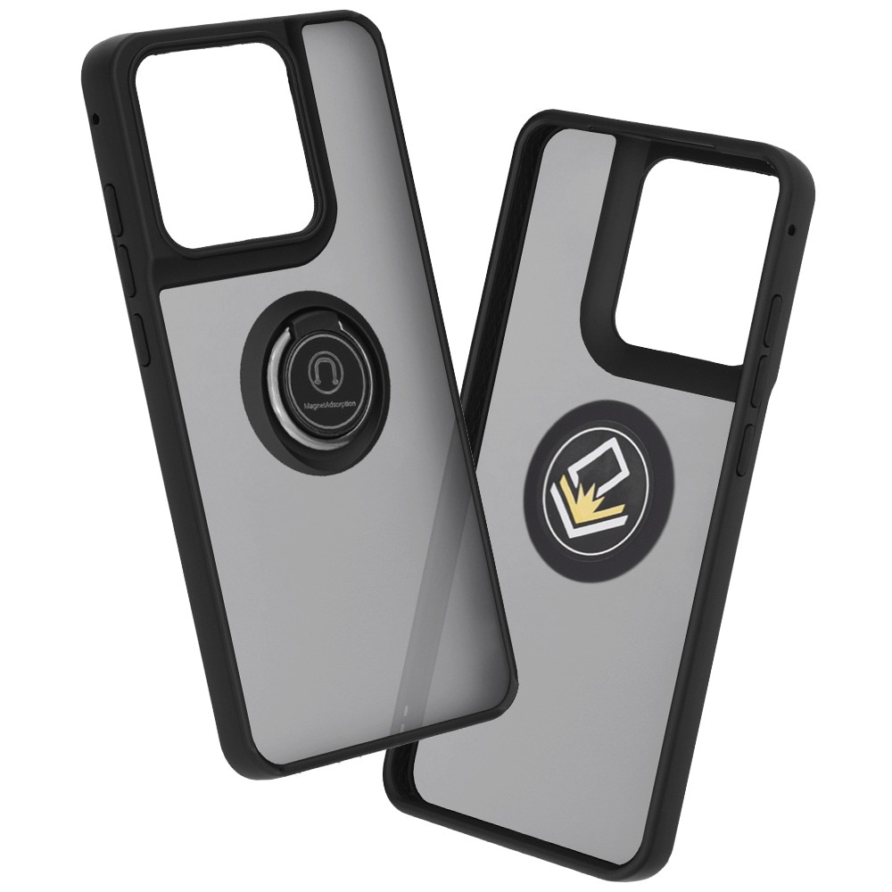 Husa pentru Motorola Edge 70 Fusion Daden® Glinth, Suport Inel, Antisoc, Calitate Premium, Fumuriu cu Margini Negre