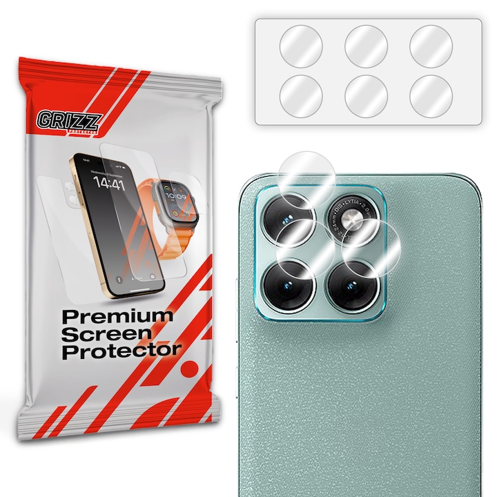 Set de 2 protectii camera foto GrizzGlass HybridGlass compatibile cu Motorola Moto G77, Transparent