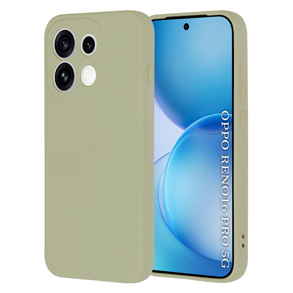 Husa pentru Oppo Reno 16 Pro 5G Liquid Silicone, subtire, captusita cu microfibra, anti amprenta, protectie camera foto, verde