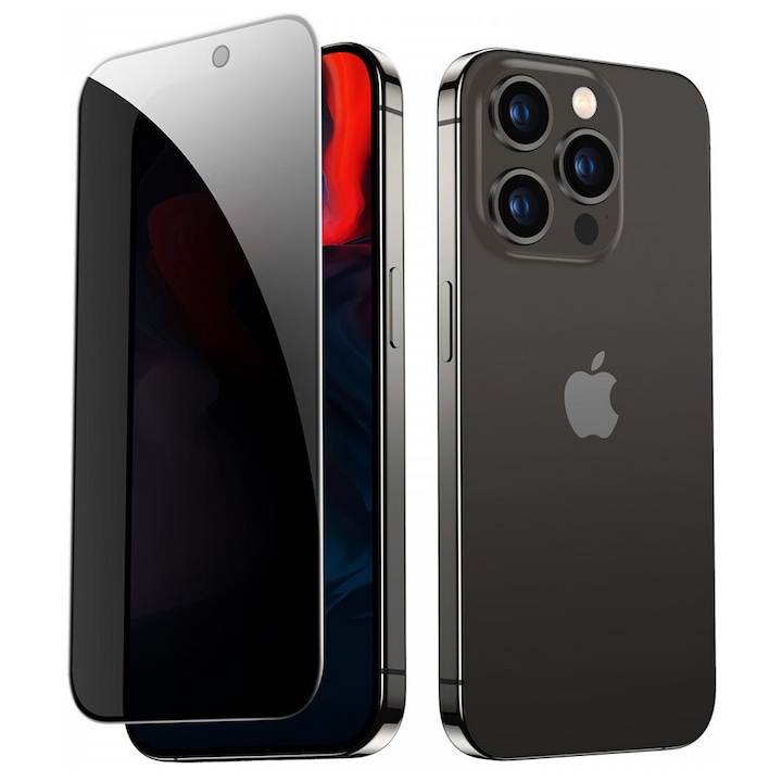 Folie pentru iPhone 15 Pro Max, Screen Shield, M462, Sticla securizata, Privacy