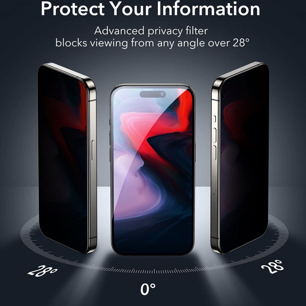 Folie pentru iPhone 15 Pro Max, Screen Shield, M462, Sticla securizata, Privacy