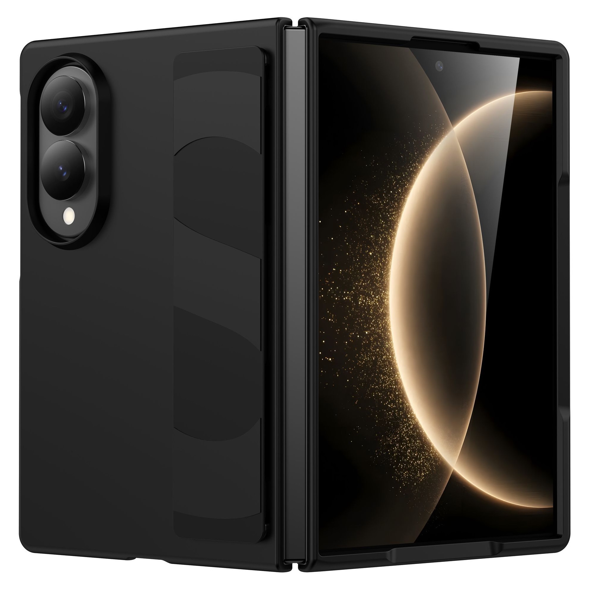 Husa pentru Samsung Galaxy Z Fold 8, cu Cureau de Mana, Anti Soc, Negru