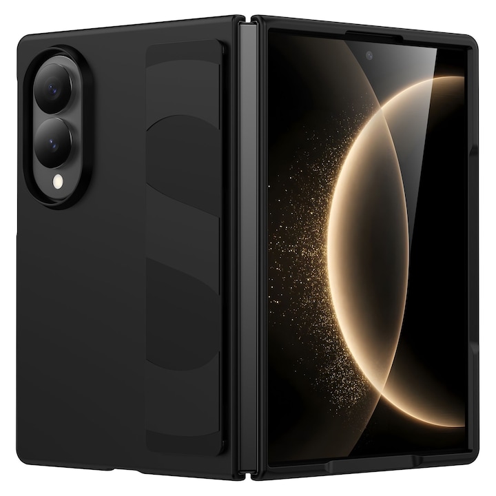 Husa pentru Samsung Galaxy Z Fold 8, cu Cureau de Mana, Anti Soc, Negru