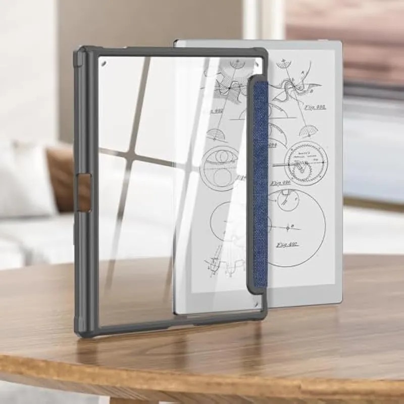 Husa magnetica pentru tableta Boox Note X3 Pro 10.3", carcasa de protectie usoara din PU si acril, cu slot pentru stilou, activare automata a ecranului, protectie completa (gri)