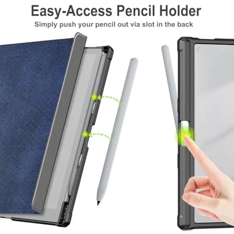 Husa magnetica pentru tableta Boox Note X3 Pro 10.3", carcasa de protectie usoara din PU si acril, cu slot pentru stilou, activare automata a ecranului, protectie completa (gri)