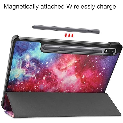 Husa pentru Samsung Galaxy Tab S10+/S9+/S9Fe+, 12.4", UltraSlim de tip stand, functie sleep/wake-up, Smart Cover, model Galaxy, Sigloo