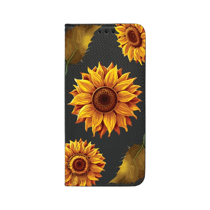 Husa BestCase® Tip Carte, Magnet Book Case, Compatibila Cu Motorola Moto G32, Sun Flower, Inchidere Magnetica, Buzunar Card, FLb 1070