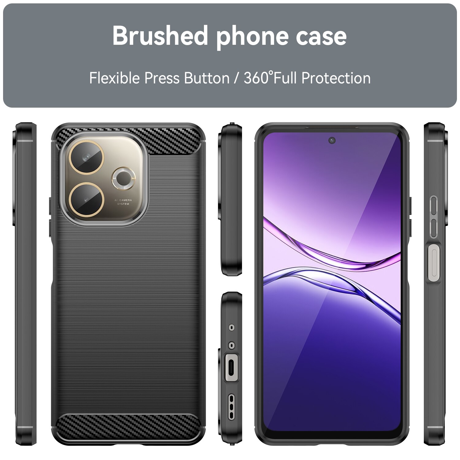 Husa telefon, pentru Oppo A5 Pro 5G, De inalta calitate subtire si usoara periata confortabila TPU Soft Feel, Carbon Fiber Negru