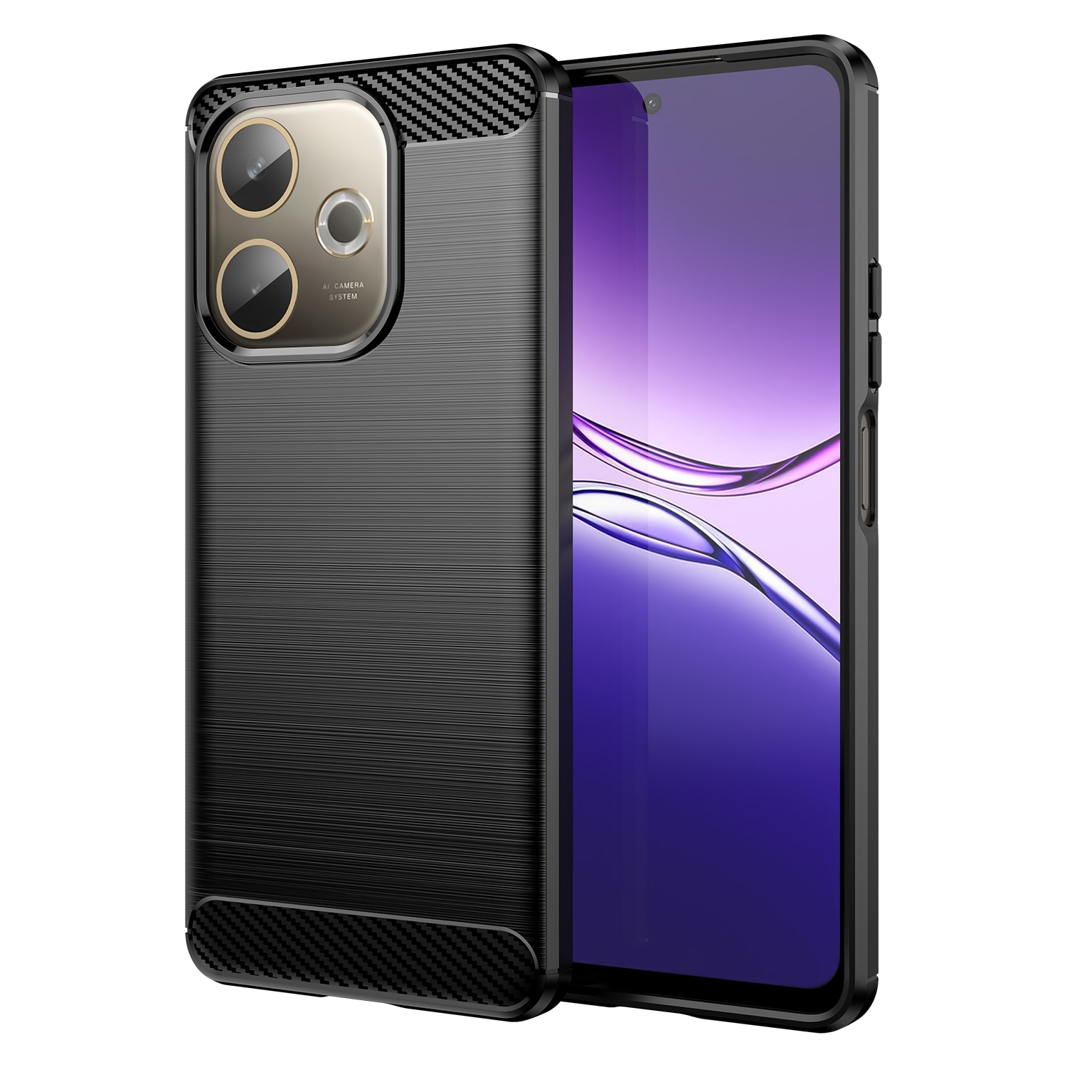 Husa telefon, pentru Oppo A5 Pro 5G, De inalta calitate subtire si usoara periata confortabila TPU Soft Feel, Carbon Fiber Negru