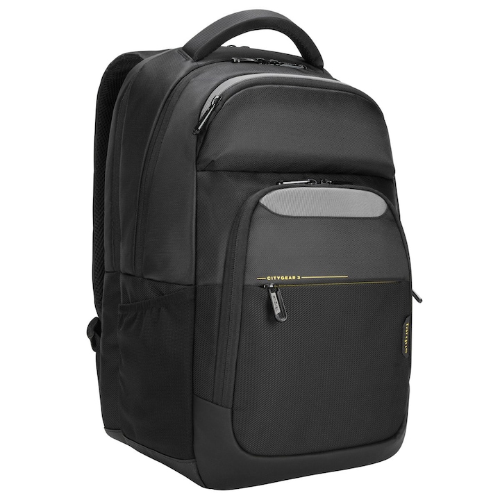 Rucsac Targus CityGear 3, negru, 32x11x46.5cm, 15.6 inch, set cu husa de ploaie
