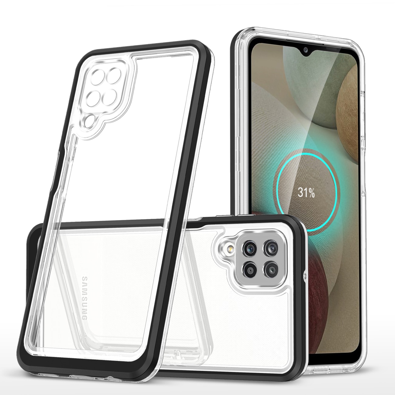 Husa telefon Samsung Galaxy A22 4G, PC/TPU, Transparent