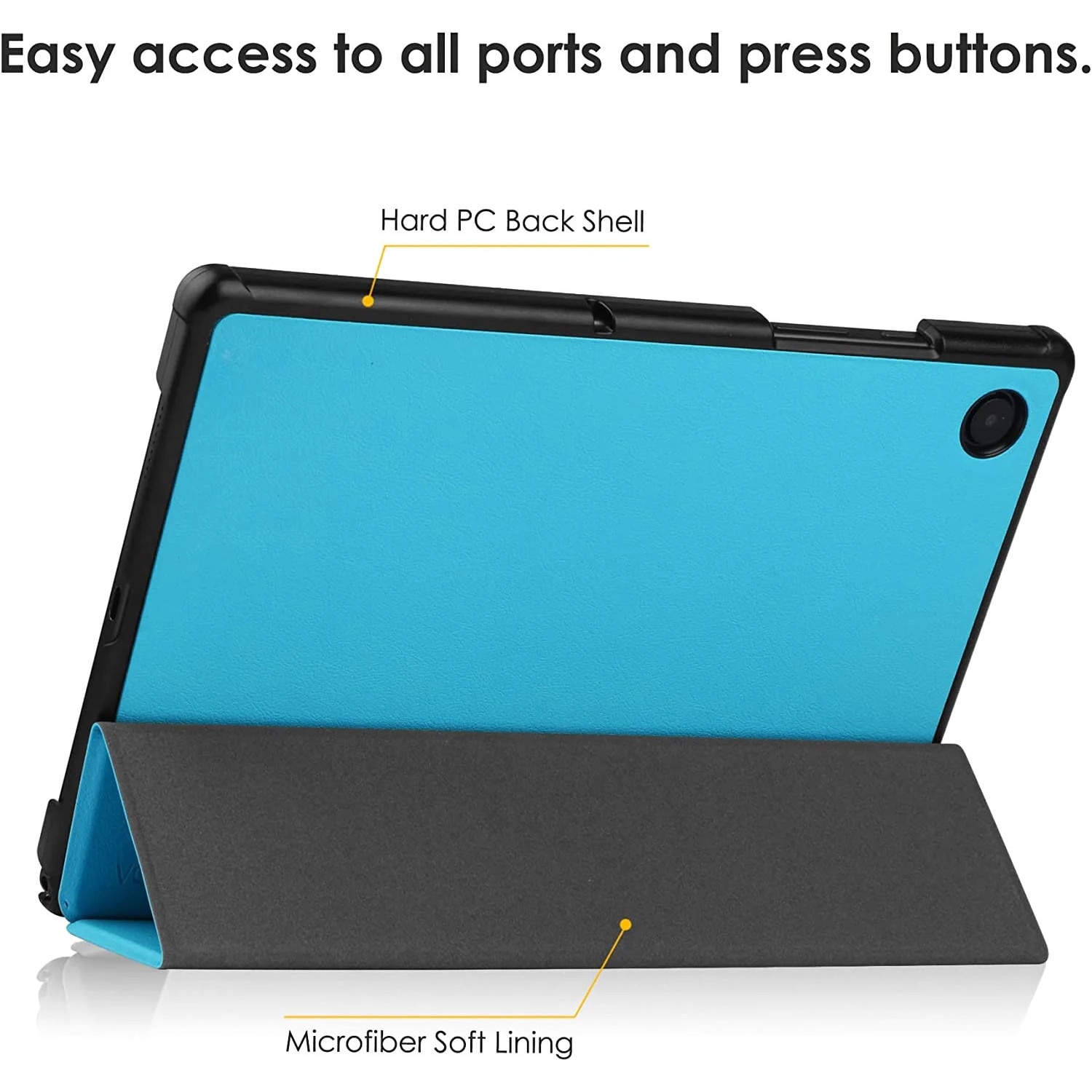 Husa pentru Samsung Galaxy Tab S10+/S9+/S9Fe+, 12.4", UltraSlim de tip stand, functie sleep/wake-up, Smart Cover, model Light Blue, Sigloo