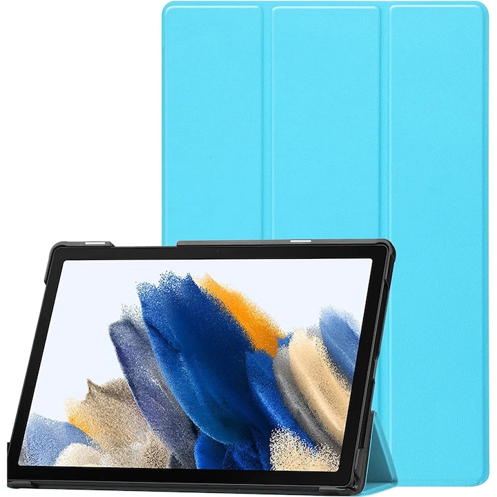 Husa pentru Samsung Galaxy Tab S10+/S9+/S9Fe+, 12.4", UltraSlim de tip stand, functie sleep/wake-up, Smart Cover, model Light Blue, Sigloo