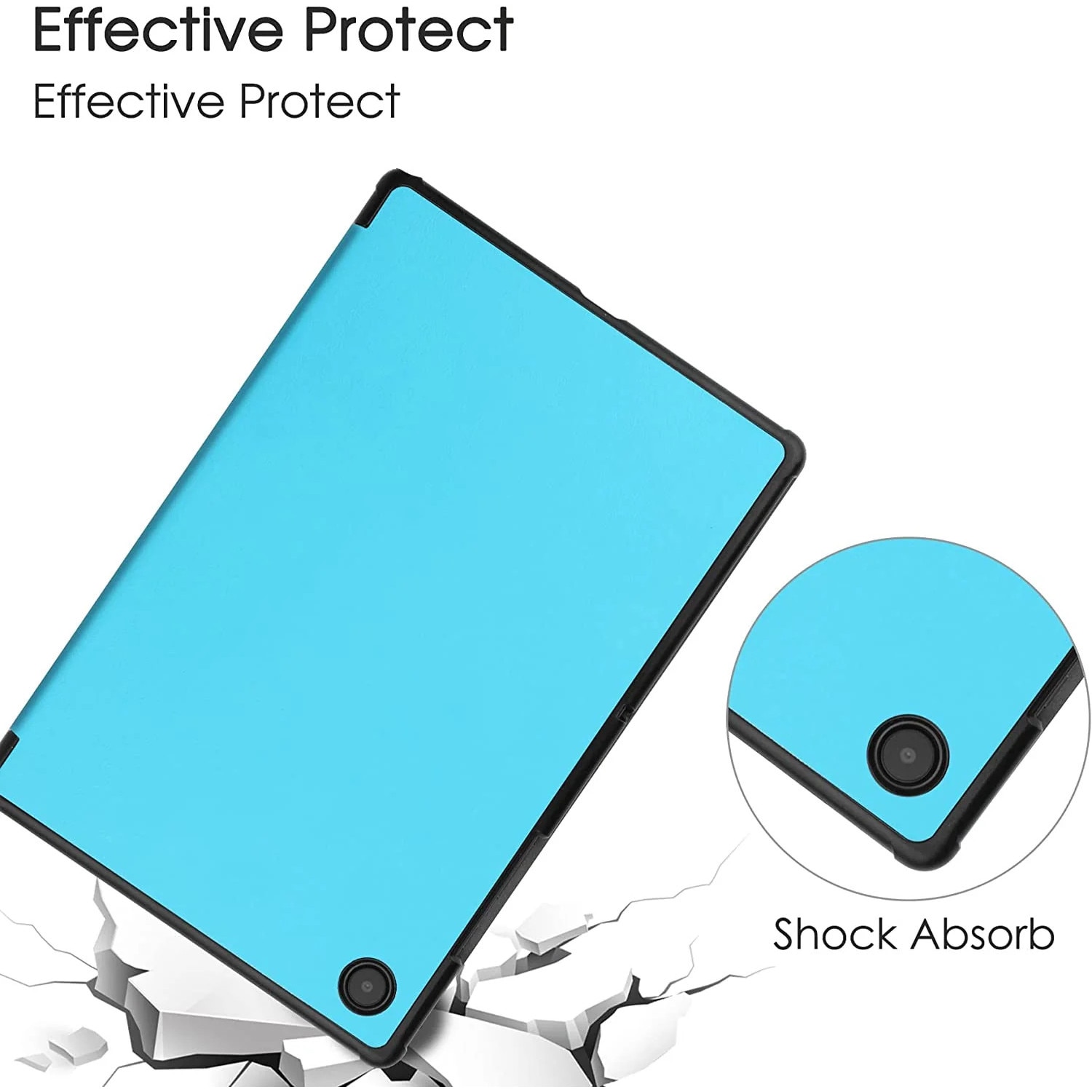 Husa pentru Samsung Galaxy Tab S10+/S9+/S9Fe+, 12.4", UltraSlim de tip stand, functie sleep/wake-up, Smart Cover, model Light Blue, Sigloo
