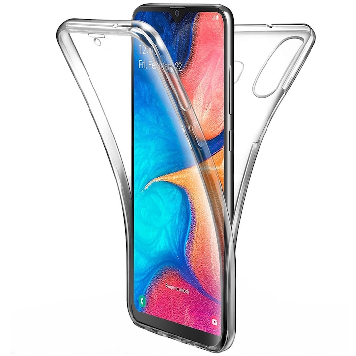 Husa Full TPU 360° fata + spate compatibila Huawei P30 LITE Transparent