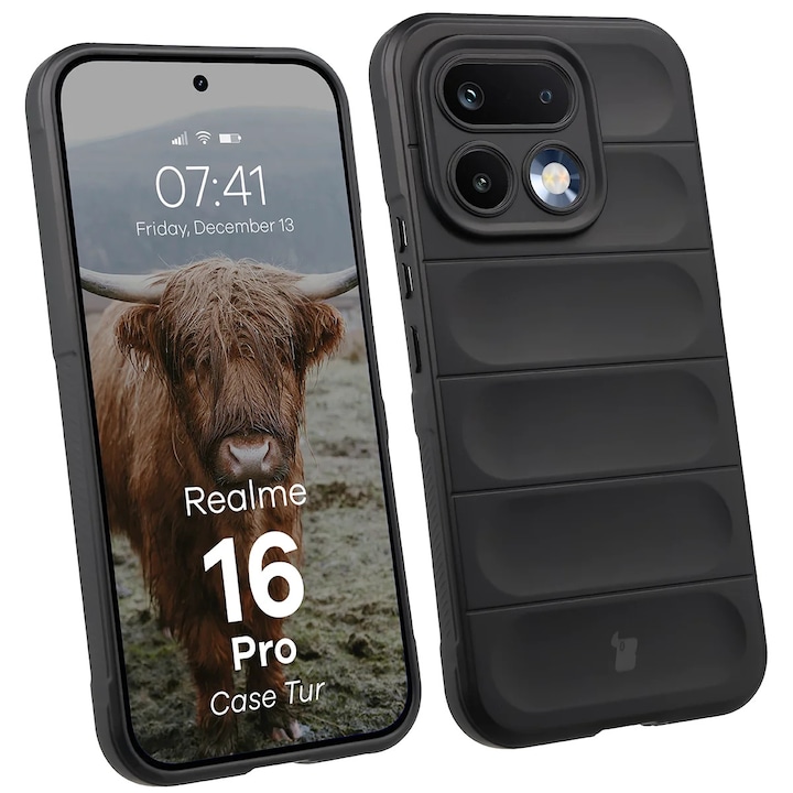 Husa Bizon Case Tur pentru Realme 16 Pro 5G, Negru