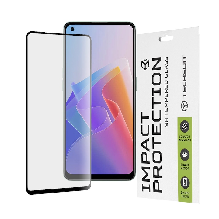 Folie sticla Oppo Reno7 Lite Techsuit 111D Full Glue Full Cover, negru