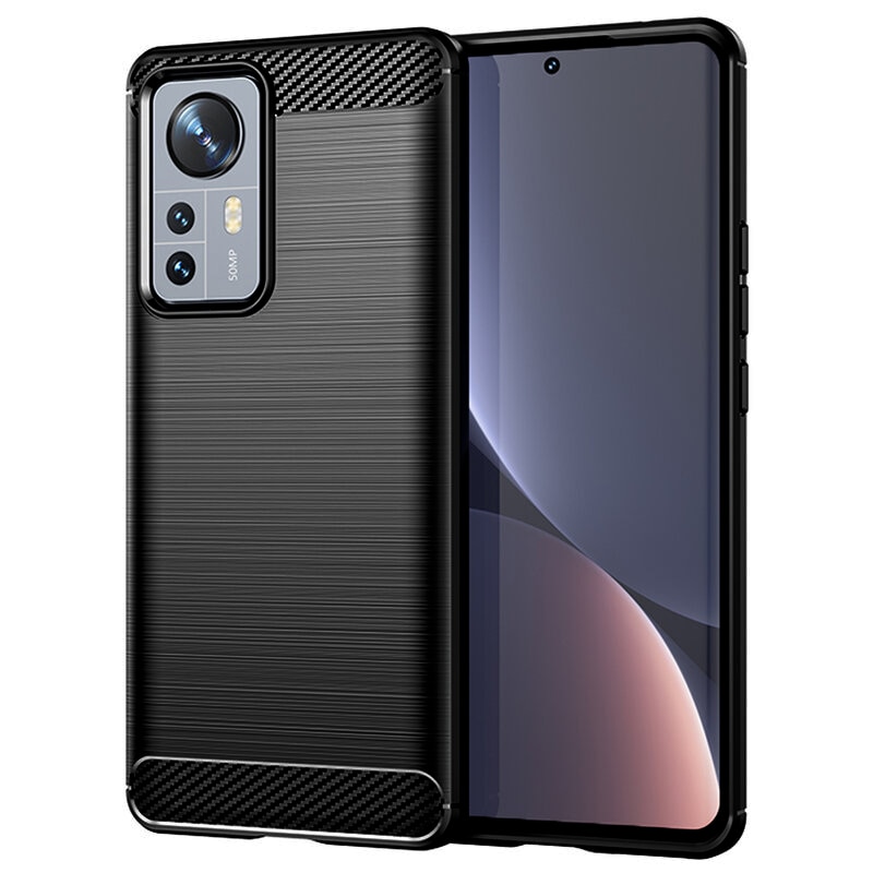 Husa pentru Xiaomi 12 / 12X - Techsuit Carbon Silicon - Negru