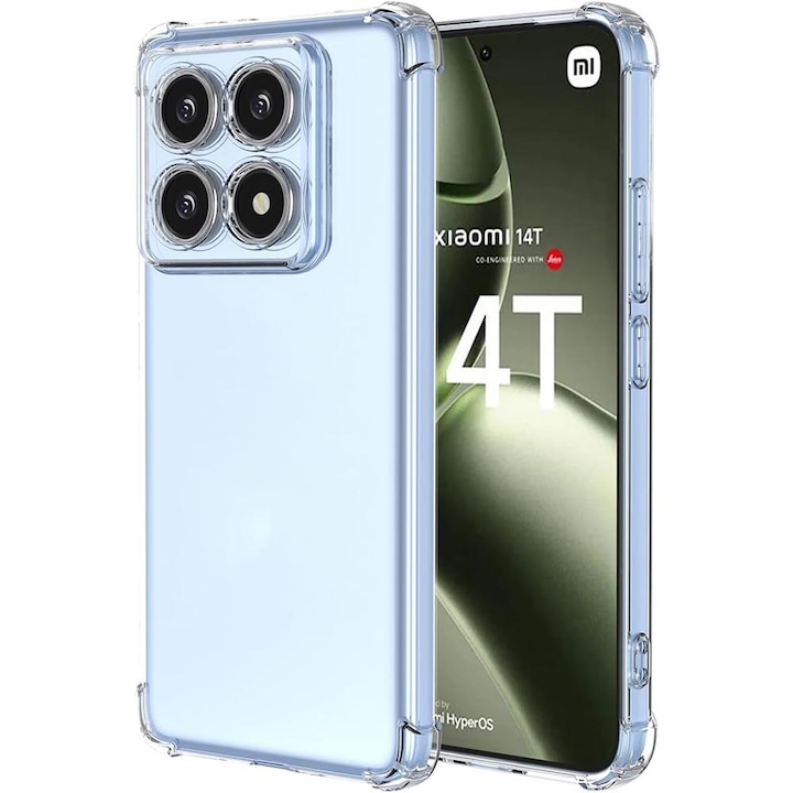 Husa pentru Xiaomi 14T Pro, BestCase® Husa Anti Shock 1.5MM, Rezistenta La Socuri, Protectie camera, ecran si colturi, Transparent