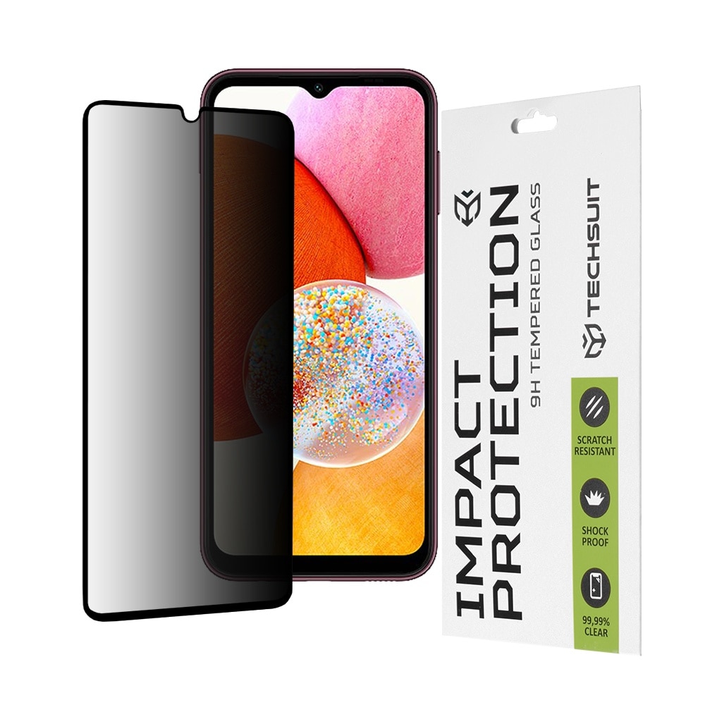 Folie pentru Samsung Galaxy A14 4G / A14 5G - Techsuit 111D Privacy FullA Glue - Black