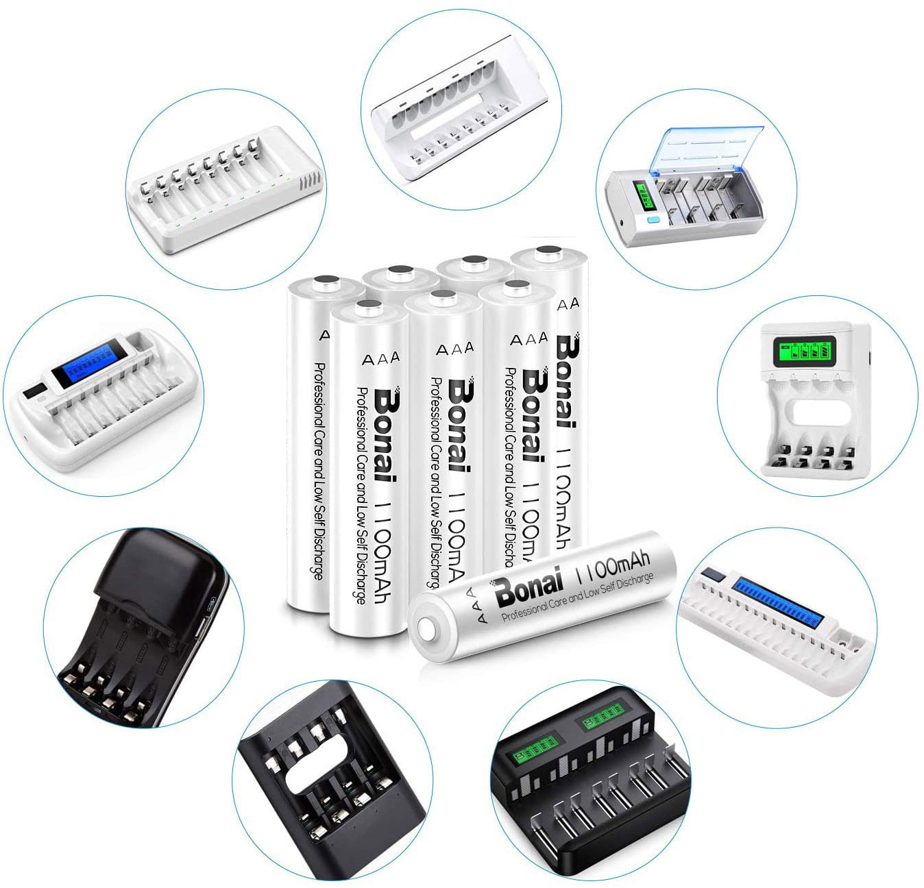 Acumulatori Bonai NiMH, LR3/ AAA, 1100mAh, 24 buc