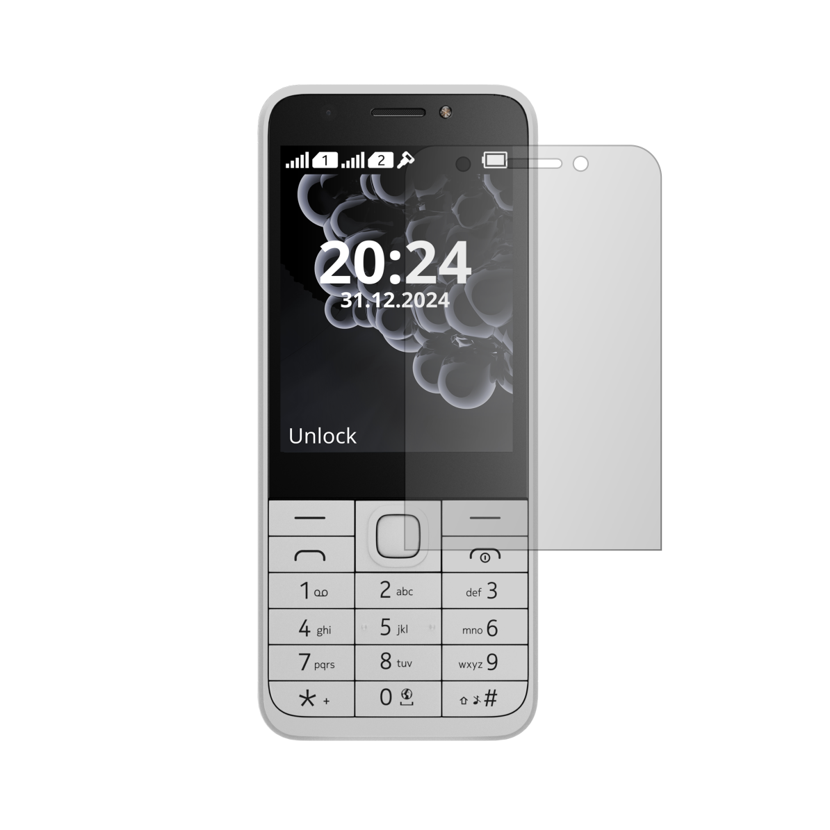 Set 2X Folie Protectie Ecran iSkinz pentru Nokia 230 (2024) - Full Cut, Invisible Skinz HD, Siliconica Ultra-Clear cu Acoperire Totala, Adeziva si Flexibila