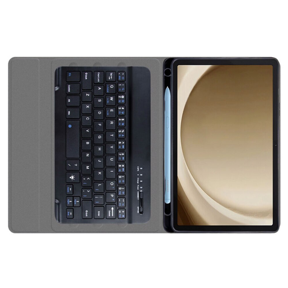 Husa NeatlyTab cu Tastatura Magnetica Wireless pentru Samsung Galaxy Tab A9, OPTIM SOLUTION, Protectie 360°, Iluminare RGB, Stand Ajustabil, Pencil Holder, Butoane Responsive si Silentioase, Piele Ecologica, Eleganta si Functionalitate, Negru