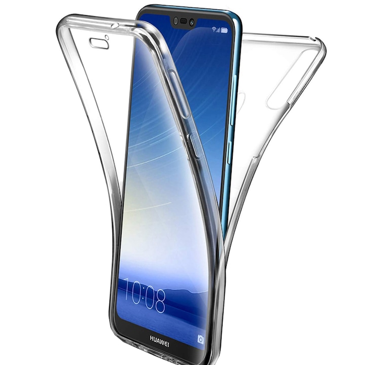 Husa de protectie 360° (fata si spate) ultra subtire Pentru Huawei P30 Lite, Din TPU, Transparent
