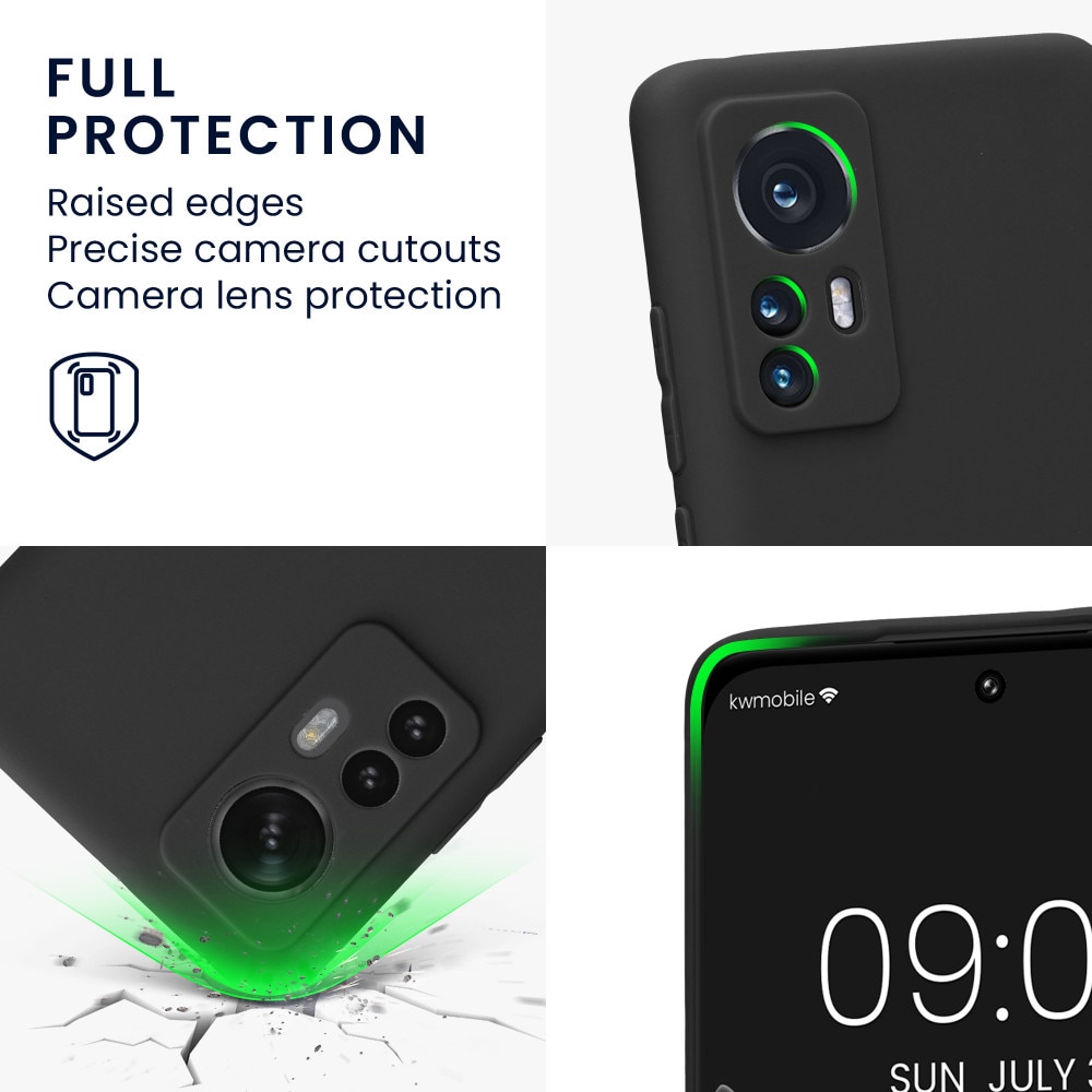 Husa Kwmobile pentru Xiaomi 12/12X, Silicon, Negru, 57124.47