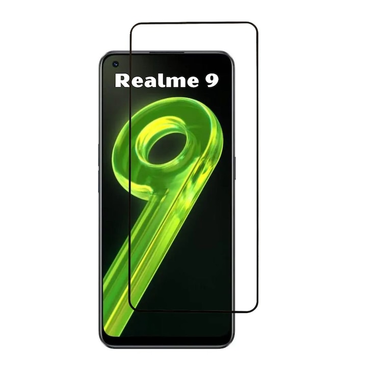 Folie de Protectie din Sticla compatibila cu Realme 9 4G cu Kit Montare Inclus, Adeziv pe toata suprafata, Protectie Anti-Zgarieturi si Socuri