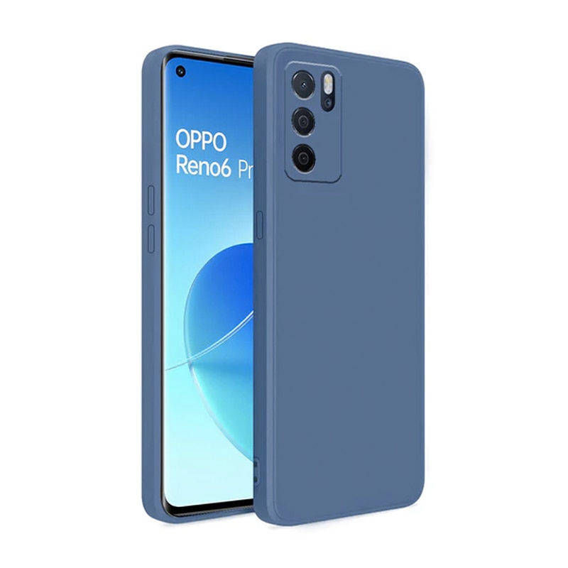 Husa din silicon pentru OPPO Reno 6 Pro, Microfibra, Protectie Camera, Albastru deschis