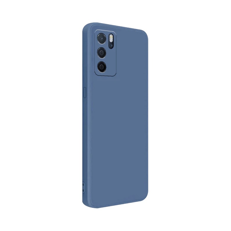 Husa din silicon pentru OPPO Reno 6 Pro, Microfibra, Protectie Camera, Albastru deschis