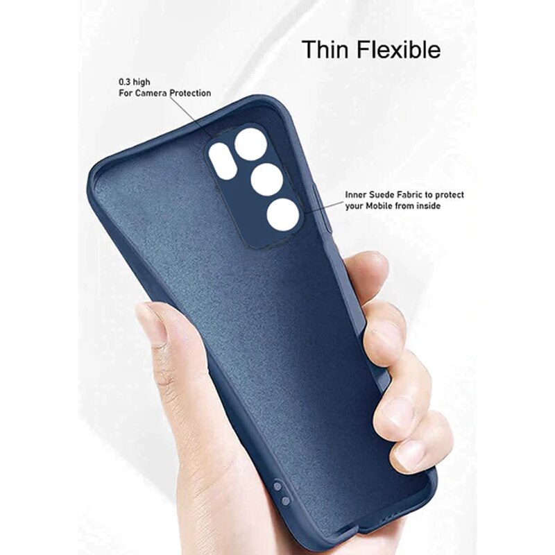 Husa din silicon pentru OPPO Reno 6 Pro, Microfibra, Protectie Camera, Albastru deschis
