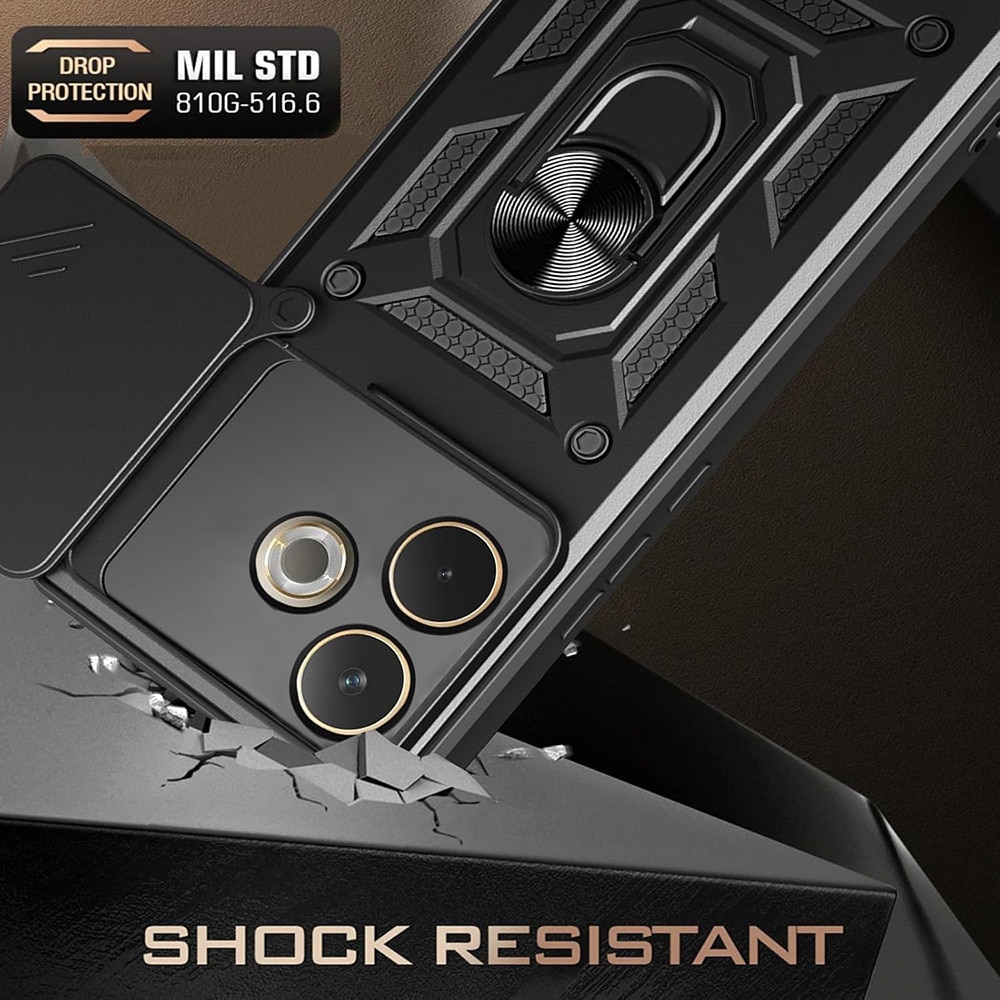 Husa pentru Oppo A5 Pro 5G Ring Armor Kickstand Tough Rugged Cover cu protectie camera Albastru