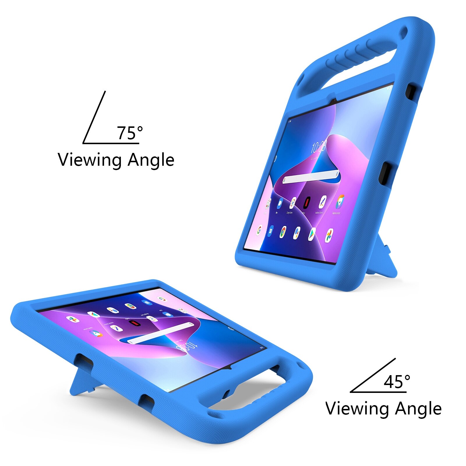 Husa tableta pentru Lenovo Tab M10 Plus 10.6 3rd Gen 2022, material EVA, tip design cu maner, protectie anti-soc, suport, Albastru