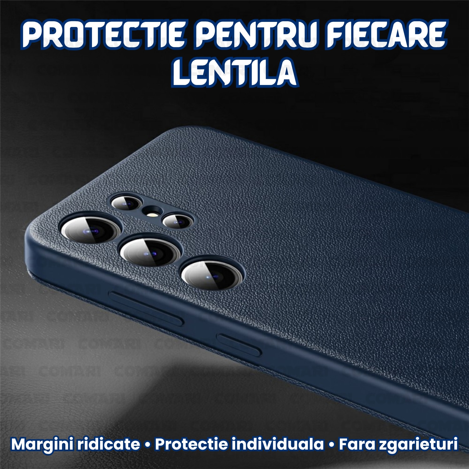 Husa flip pentru Samsung Galaxy S26 Ultra Comari® VisionCover, fereastra smart view, protectie 360°, piele ecologica premium, Albastru