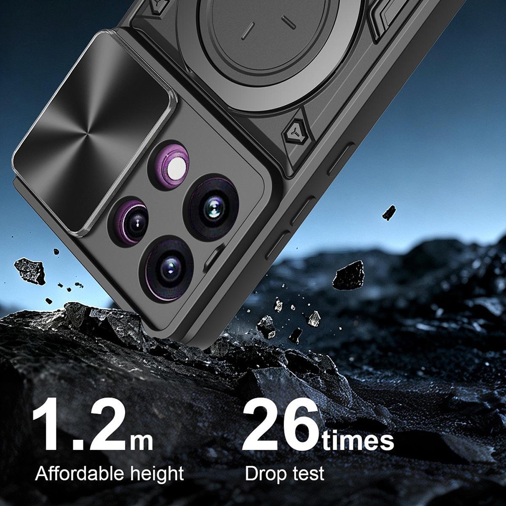 Husa pentru Oppo Reno 16F, 16FS cu protectie pentru camera si suport magnetic integrat Ring Shockproof, mov
