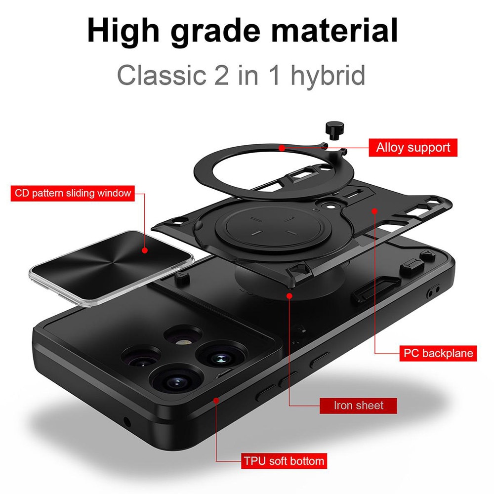 Husa pentru Oppo Reno 16F, 16FS cu protectie pentru camera si suport magnetic integrat Ring Shockproof, mov