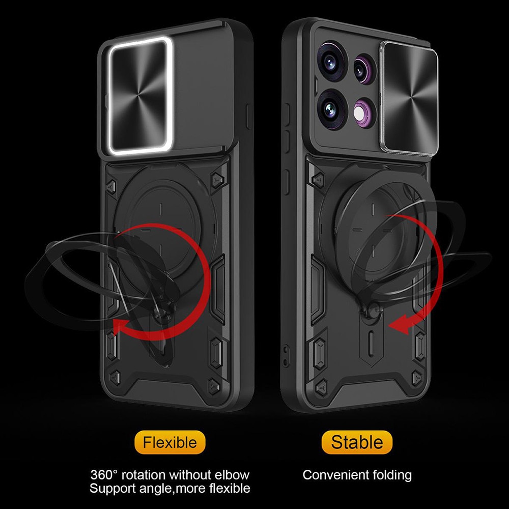 Husa pentru Oppo Reno 16F, 16FS cu protectie pentru camera si suport magnetic integrat Ring Shockproof, mov