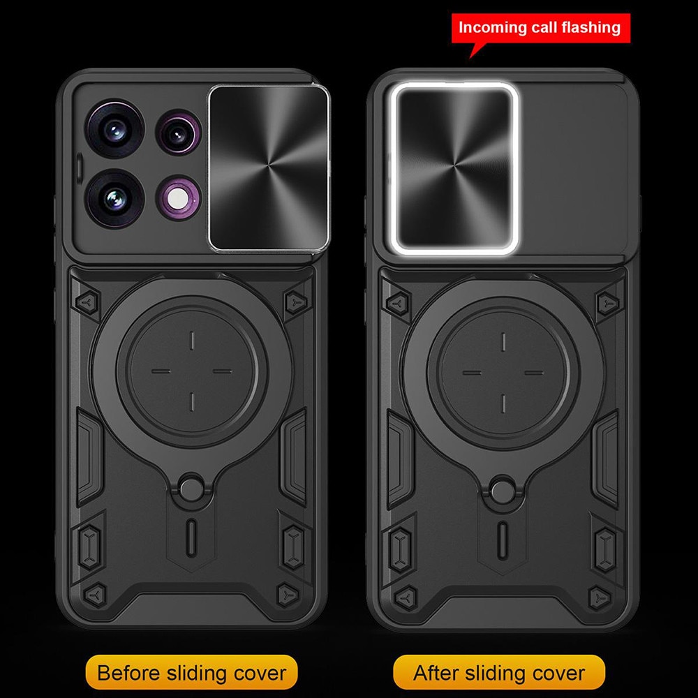 Husa pentru Oppo Reno 16F, 16FS cu protectie pentru camera si suport magnetic integrat Ring Shockproof, mov