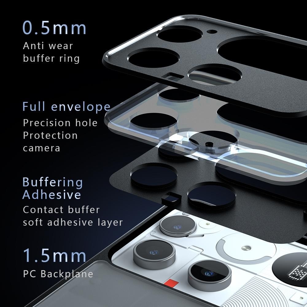 Husa pentru Nothing Phone (3) compatibila MagSafe, cu protectie lentile, Anti-Scratch, Anti-Fingerprint, Anti-Oil, Never-Yellow, transparent / negru