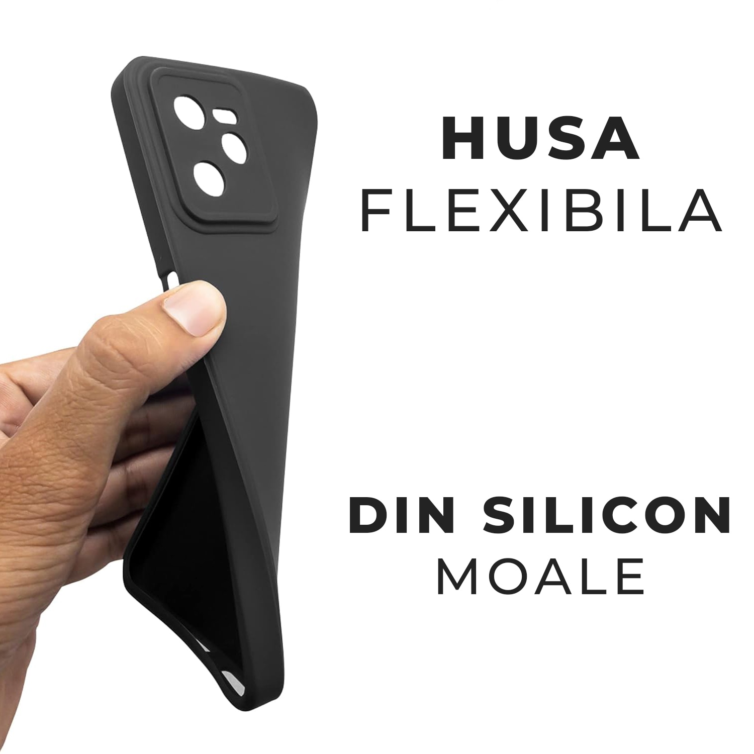 Husa pentru Samsung S23 FE Premium Silicon Daden®, Protectie Camera, Antisoc, Calitate Premium, Negru