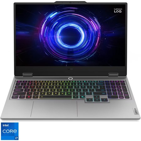 Laptop Gaming Lenovo LOQ 15IRX10 cu procesor Intel® Core i7-13700HX pana la 5.0GHz, 15.6" Full HD, IPS, 144Hz, 32GB DDR5 RAM, 1TB SSD, NVIDIA® GeForce RTX™ 5060 8GB GDDR7, No OS, Luna Grey