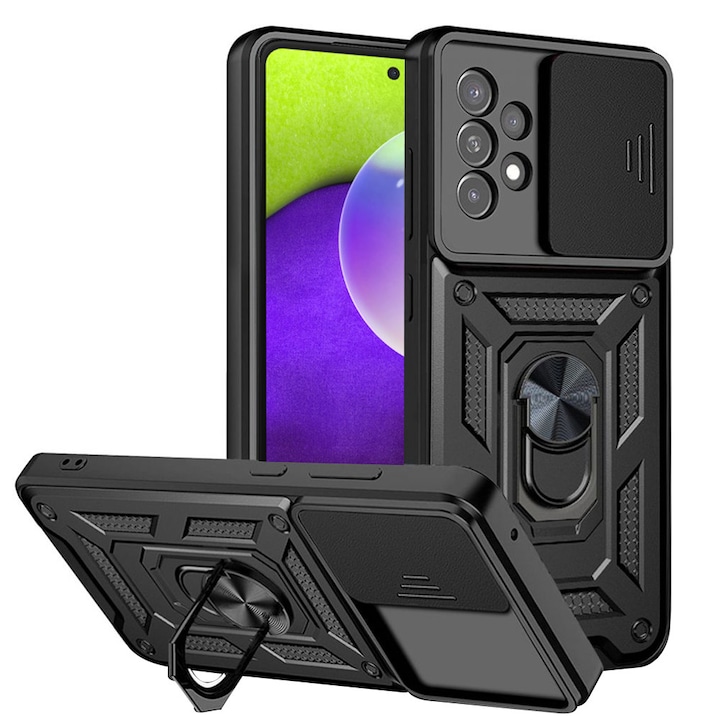 Husa pentru Samsung Galaxy A52 4G / A52 5G / A52s 5G cu protectie camera, Accesorio CamShield Series, Black