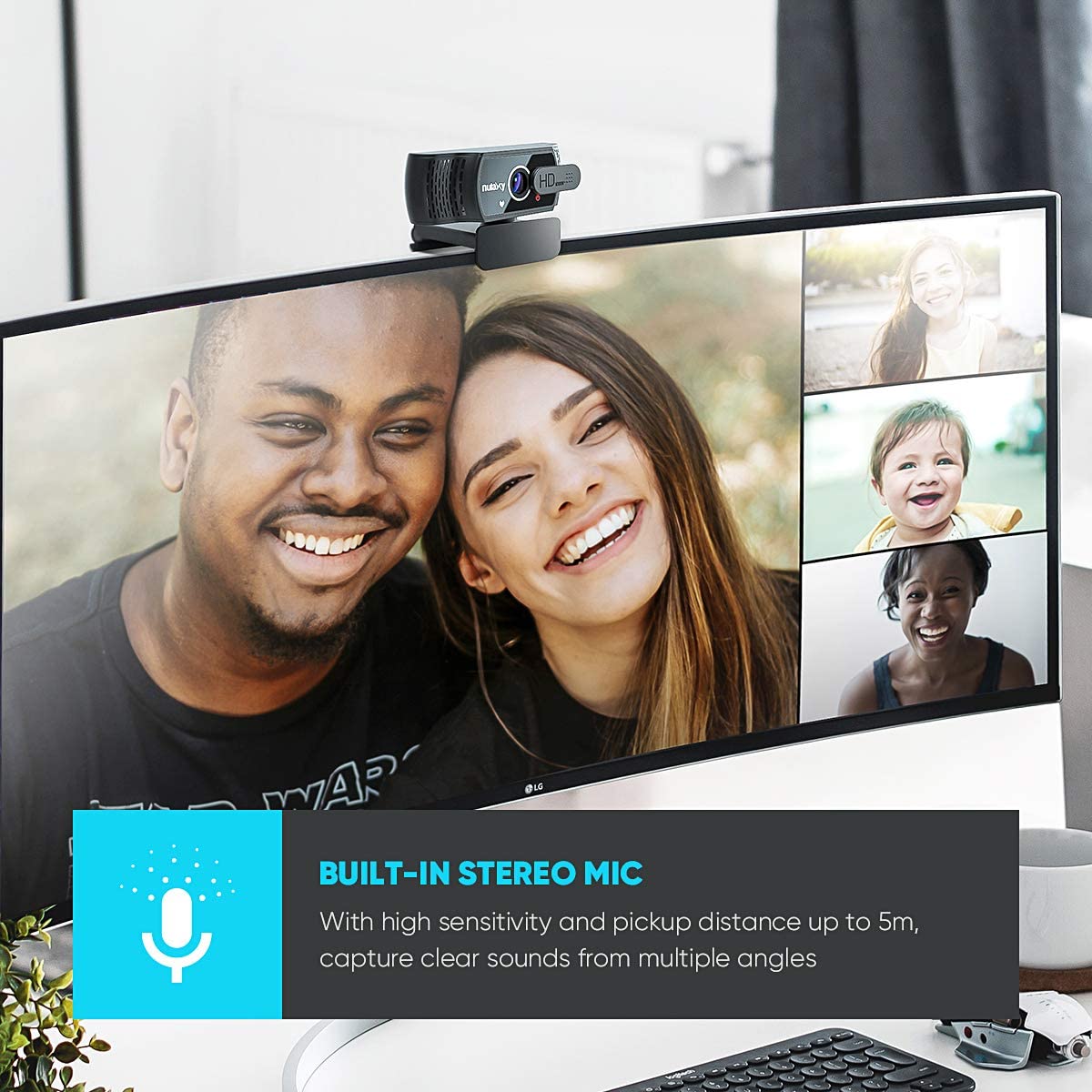 Camera web Nulaxy C900, Full HD, Black