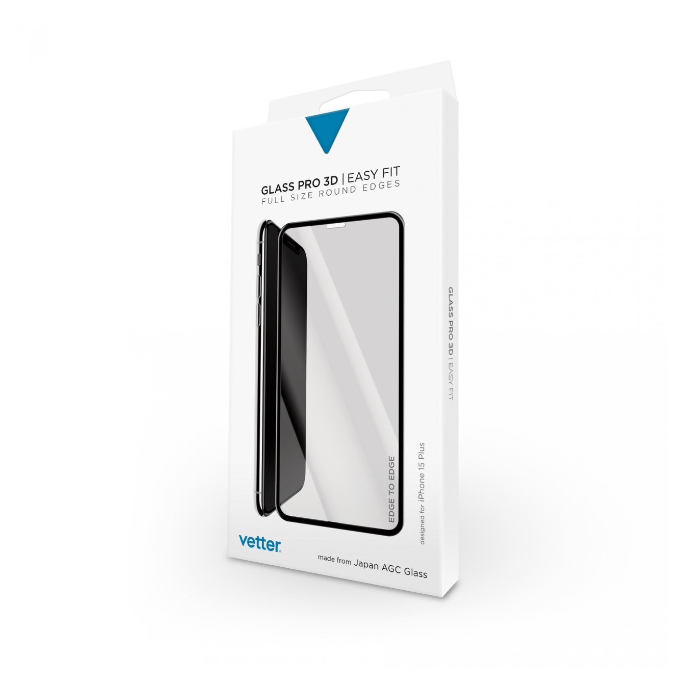 Folie iPhone 15 Plus, 3D Easy Fit Tempered Glass, Neagra
