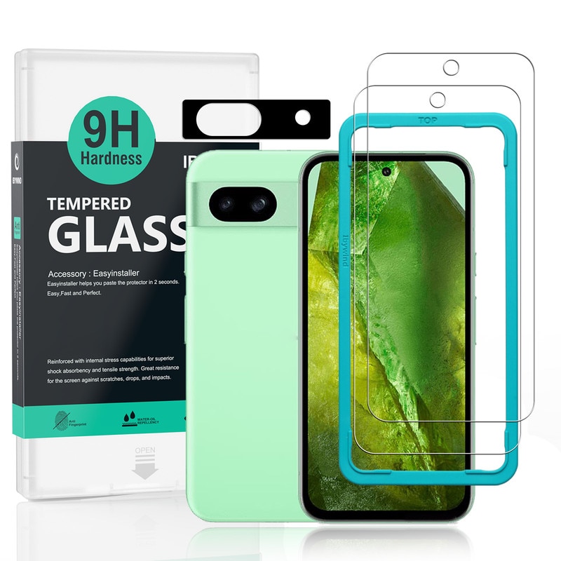 Folie Sticla Ibywind pentru Google Pixel 8a 5G, Pachet 2, Sticla Securizata, protectie pentru obiectiv, Montaj Usor, Duritate Militara, Ultra HD, Anti Zgarieturi, Anti Socuri