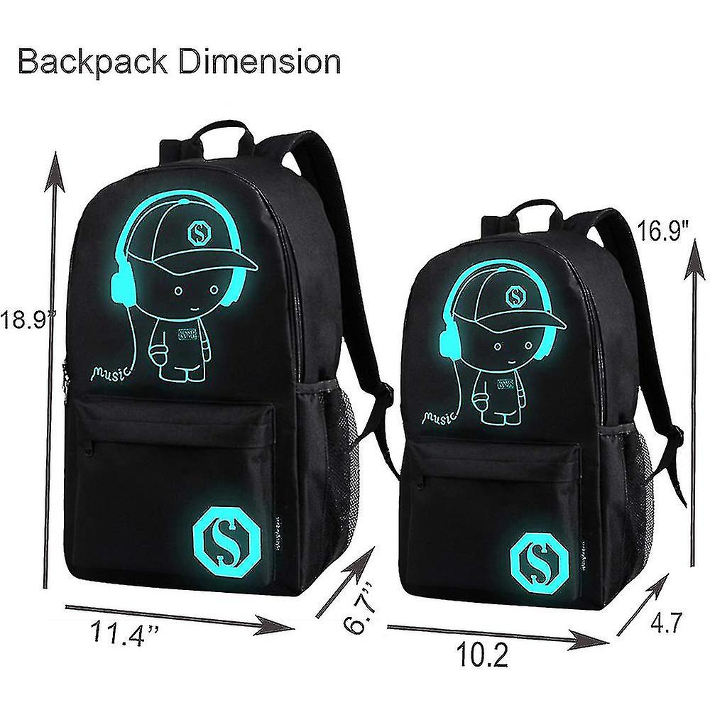 Rucsac laptop cu USB, negru, dimensiuni M 26x12x43cm, set cu penar si lacat