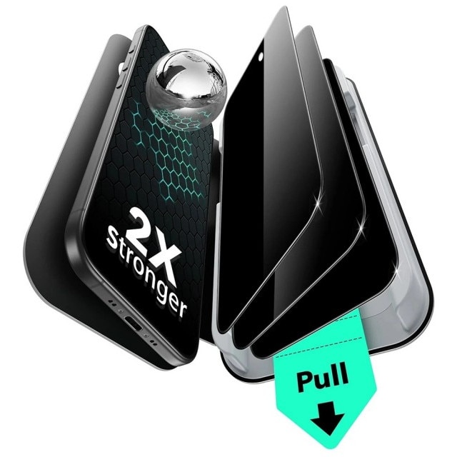 Pachet 3 x Folie Sticla Securizata Privacy UltraFit Compatibila Cu iPhone 17, Aplicator Inclus, Montaj Usor, AntiSpy